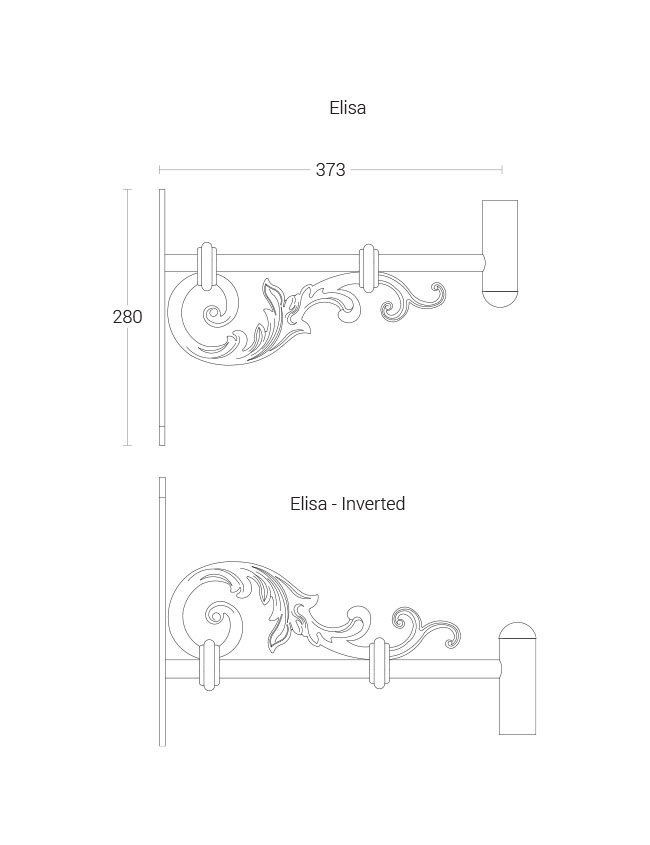 Elisa / Elisa Inverted - dimensional drawing