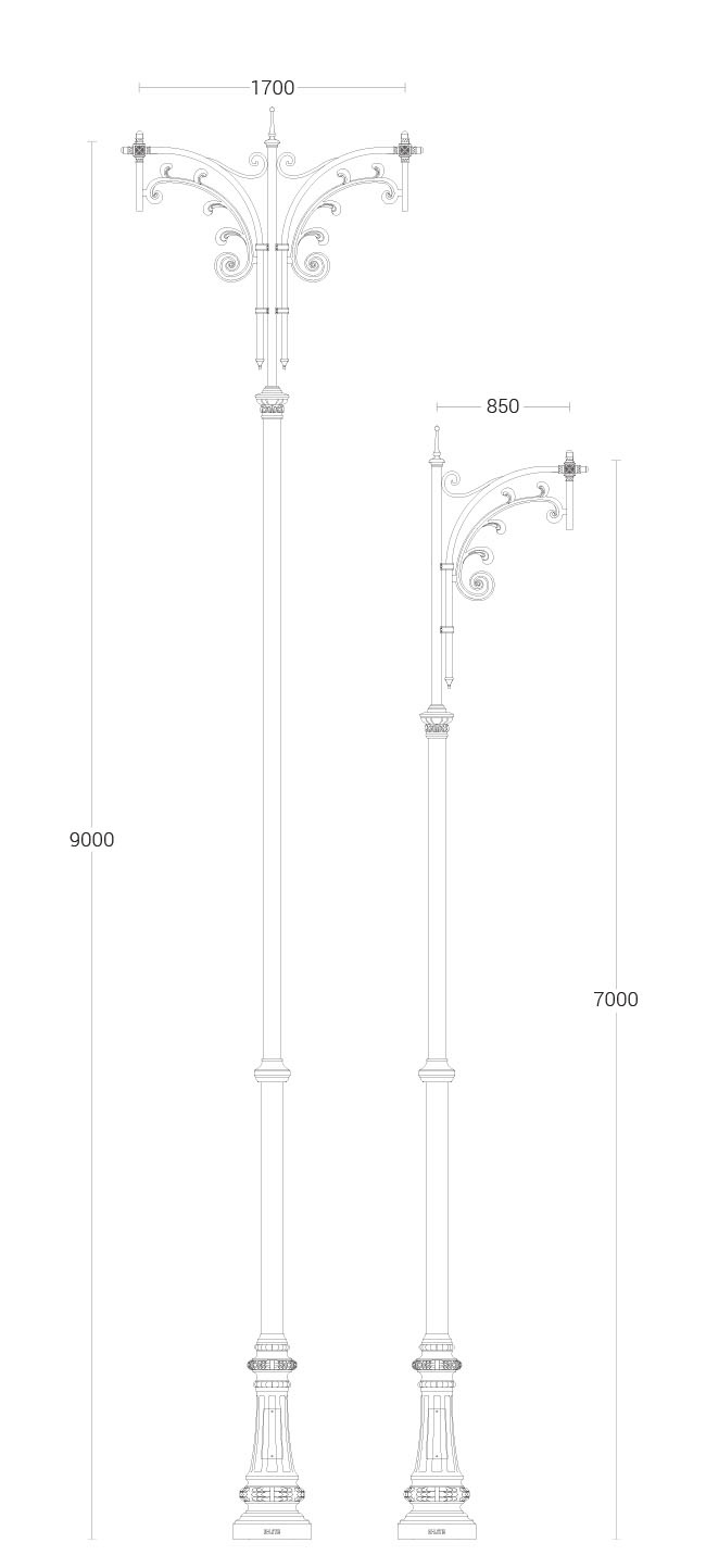 Stelo Orna Georgia - dimensional drawing