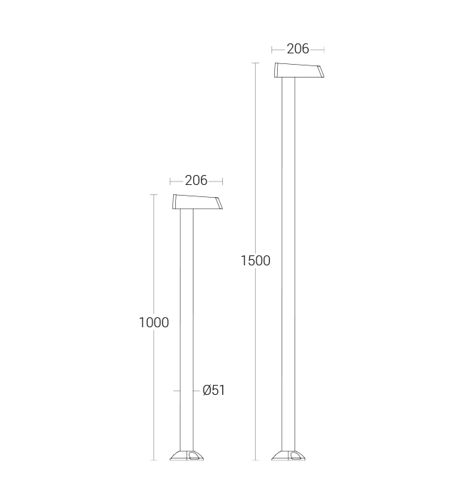 Rado-X Bollard - dimensional drawing