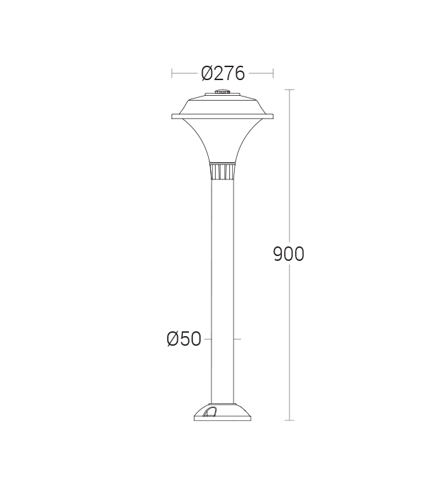Conic Bollard - dimensional drawing