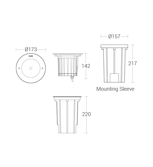In-Ground Luminaire - dimensional drawing