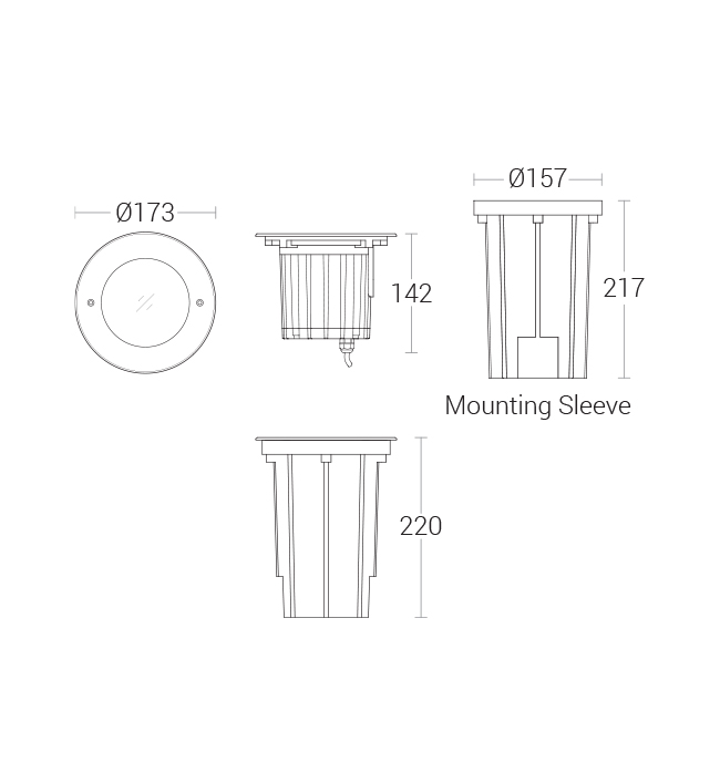 In-Ground Luminaire - dimensional drawing