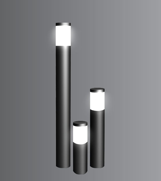 Sleek Bollard - Flat Top - 3D view