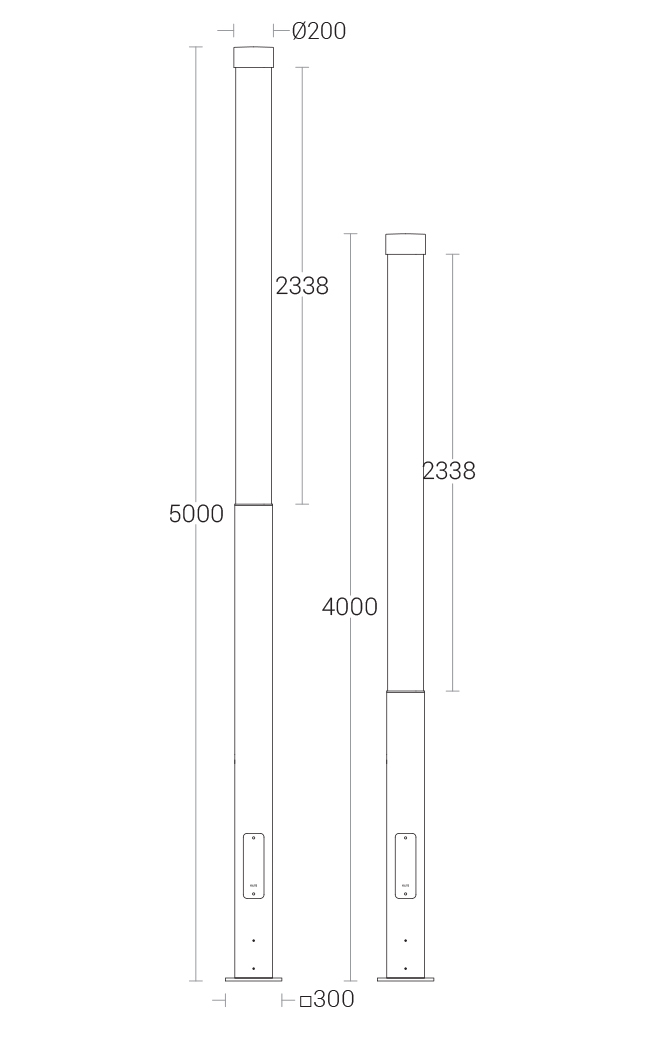 Column Light - dimensional drawing