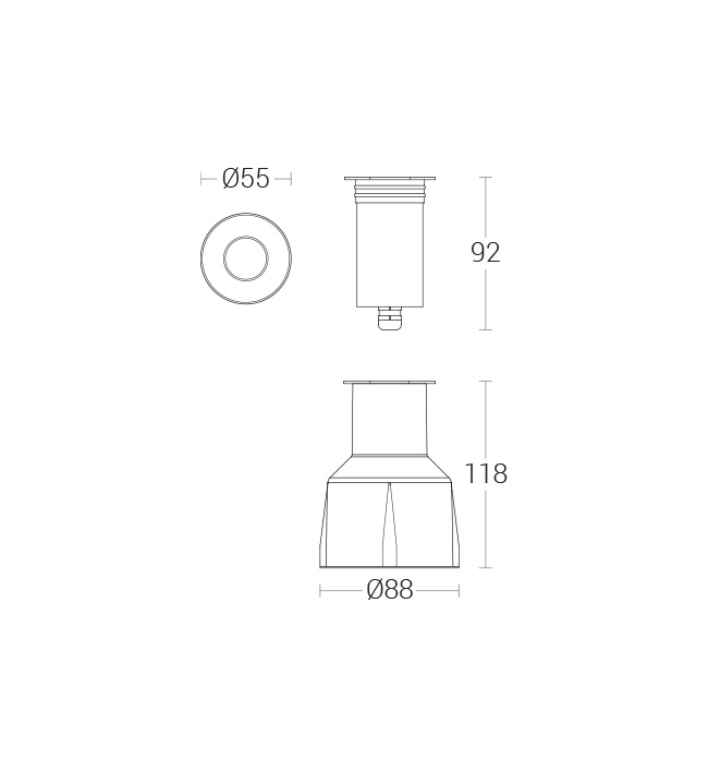 In-Ground Luminaires - dimensional drawing