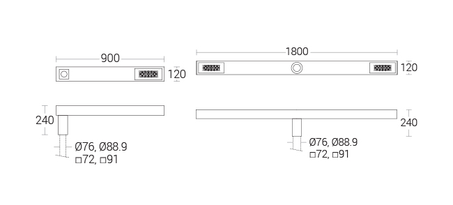 Mega Polar - Vertical Mounting - dimensional drawing