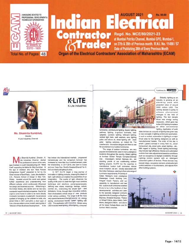 Indian Electrical Contractor & Trader - Aug 2021