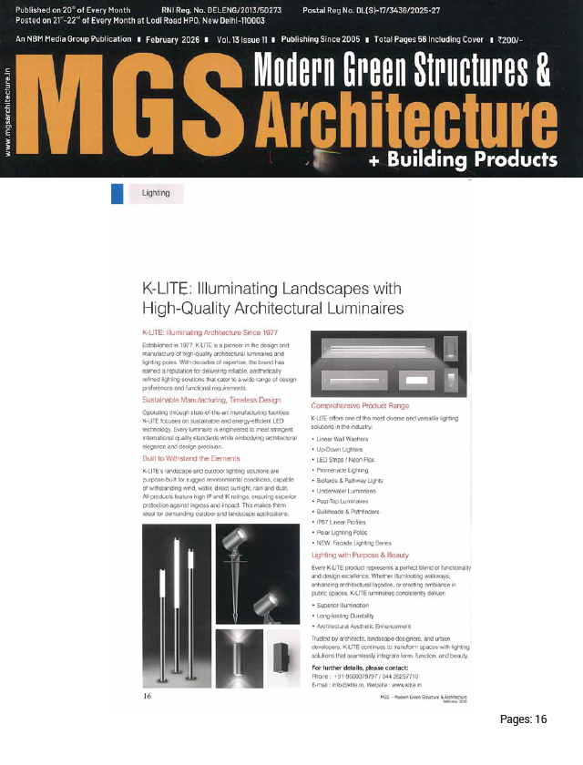 MGS Modern Green Structures & Architecture - February - 2026